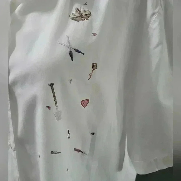 RARE VINTAGE WOOLRICH GARDENING TOP EMBROIDERED SZ LARGE - Picture 6 of 7